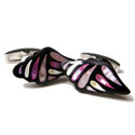 Pink Mother of Pearl and Onyx Shell Cufflinks