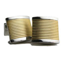 Gold Ribbed Square Cufflinks
