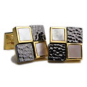 Mother of Pearl and Hematite Square Cufflinks