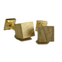 Gold Brushed Cubed Cufflinks