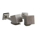Silver Brushed Cubed Cufflinks