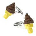 Chocolate Ice Cream Cone Cufflinks