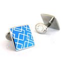 Light Blue Geometric Cuff Links