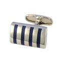 Blue Enamel Stripe Cufflinks