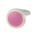 Pink Enamel Circle Cufflinks
