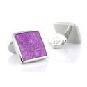 Sterling Purple Paisley Cuff Links