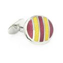 Yellow and Red Oval Stripe Cufflink