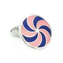 Pink & Blue Pinwheel Cufflinks