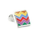 Sterling Multi-Colored Wave Cufflinks
