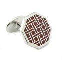 Sterling Wine Basketweave Cufflinks