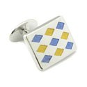 Sterling Lemon and Blue Diamond Cufflinks