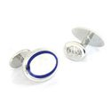 Blue Oval Engraved Cufflinks