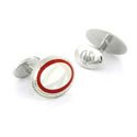 Red Oval Engravable Cufflinks