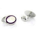 Purple Oval Engravable Cufflinks