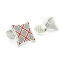 Grey and Red Plaid Cufflinks