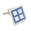 Sodalite and Pearl Windowpane Cufflinks