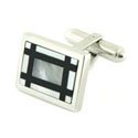 Onyx and Pearl Rectangle Cufflinks
