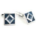 Sterling Sodalite and Mother of Pearl Cufflinks