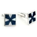 Sterling Sodalite and Mother of Pearl Cufflinks