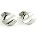 Sterling Oval Two-Tone Cufflinks