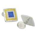 Lemon & Blue Square Cufflinks