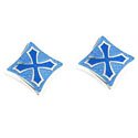 Sterling Blue Heraldic Cross Cufflinks