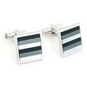 Striped Hematite Mosaic Cufflinks