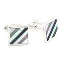 Diagonal Hematite Mosaic Cufflinks