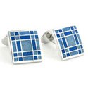 Sterling Blue Plaid Cufflinks