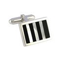 Onyx & Pearl Rectangular Cufflinks