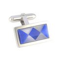 Blue & White Fiber Optic Cufflink
