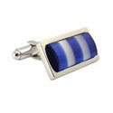 Blue & White Fiber Optic Cufflink