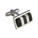 Black & White Fiber Optic Cufflink