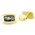 Vermeil MOP Checkerboard Cufflinks