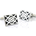 Black & White Diamond Design Cuff Links
