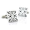 White Mosaic Cuff Links