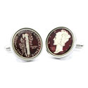 Red Mercury Dime Cufflinks