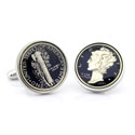 Blue Mercury Dime Cufflinks