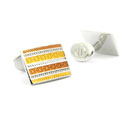 Orange and Gold Rectangular  Cufflinks