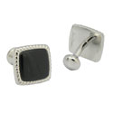 Onyx and Stainless Steel Cufflinks