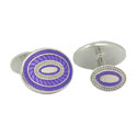 Sterling Purple Oval Cufflinks