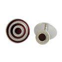 Sterling Red Double Rounded Cufflinks