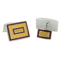 Gold & Wine Double Ender Cufflinks