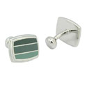 Triple Green Stripe Cufflinks