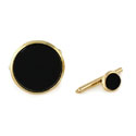 Onyx & Gold Stud Set