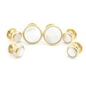Brass & Pearl  Flat Back Stud Set