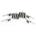 Onyx & Pearl Sterling Silver Stud Set