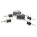 Sterling Silver Black Fiber Optic Stud Set