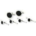 Sterling Swirl Onyx Stud Set
