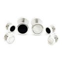 Reversible Pearl & Onyx Stud Set